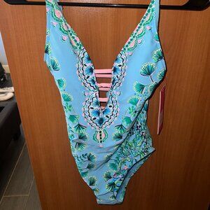 NWT Lilly Pulitzer Jaspen One-Piece Swimsuit mosiac shells